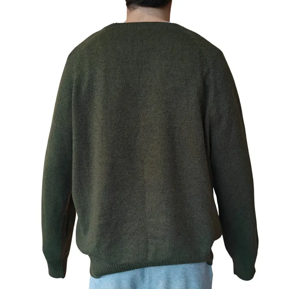 J.Crew Olive Green Crewneck Sweater Men’s XL Wool Blend Classic Fit